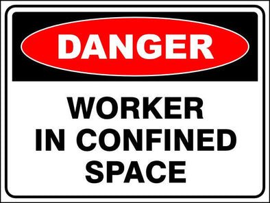 Worker In Confined Space Danger Sign