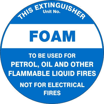 Fire Extinguisher Marker – Foam Fire Safety Sign