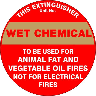 Fire Extinguisher Marker – Wet Chemical Fire Safety Sign